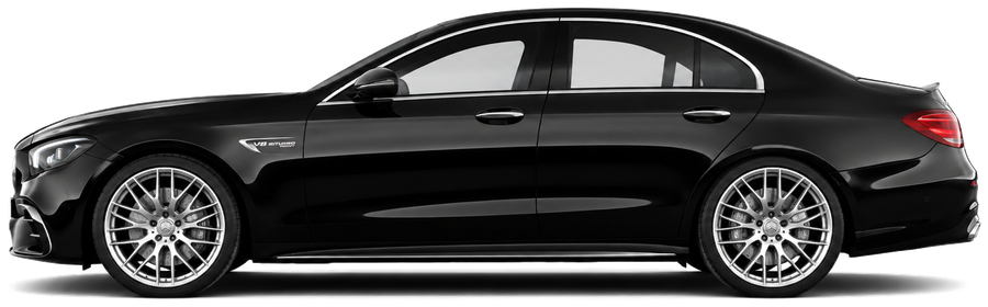 Mercedes Classe E AMG noire Taxi VTC animée